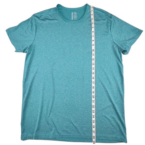 Blue Star Top XL Heathered Teal Blue Tech Fabric Minimalist Athletic T Shirt - Picture 3 of 7
